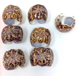 Vintage Tortoise Shell Hand Carved Napkin Rings